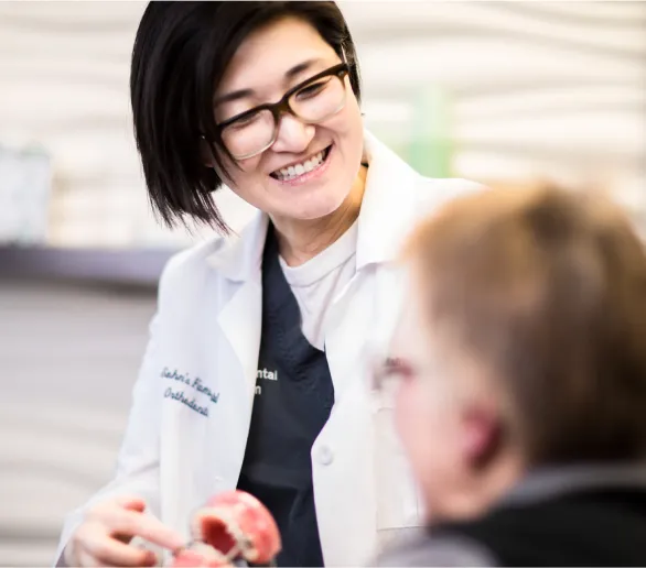 Dr Kim with patient
